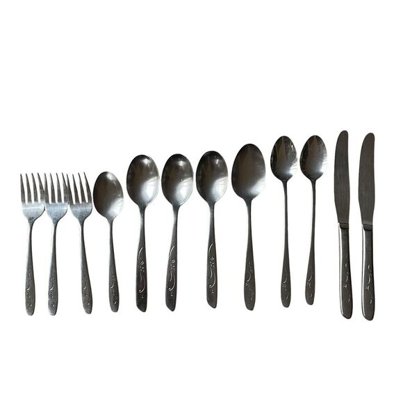 Other - 12 pc Silco MARDI GRAS Stainless International Silver MCM Knives Spoons Forks